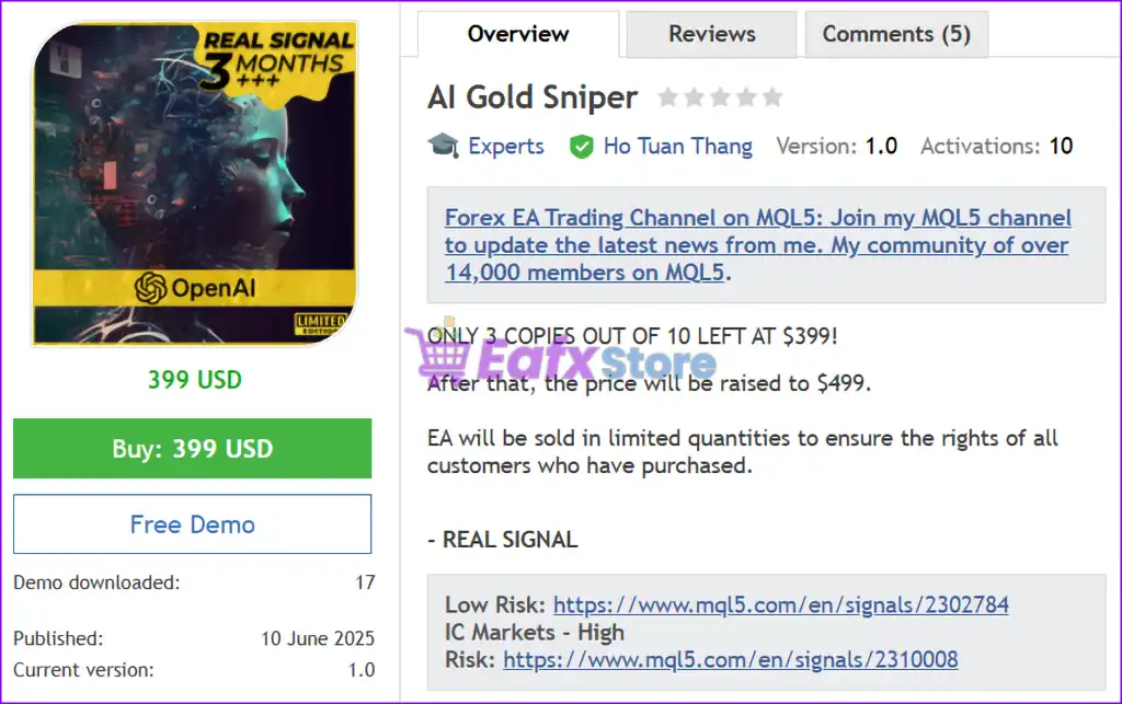 AI Gold Sniper EA MT4 (Latest version) - PreOrder 2 AI Gold Sniper EA MT4 Overview