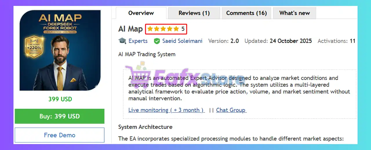 AI Map EA MT5 with SetFiles (Latest version) – GroupBuy 2 AI Map EA Review