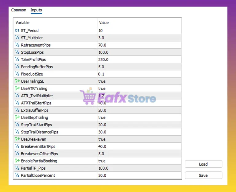 ALPHA AI MT5 Settings Panel