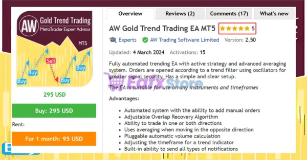 AW Gold Trend Trading EA MT5 Overview