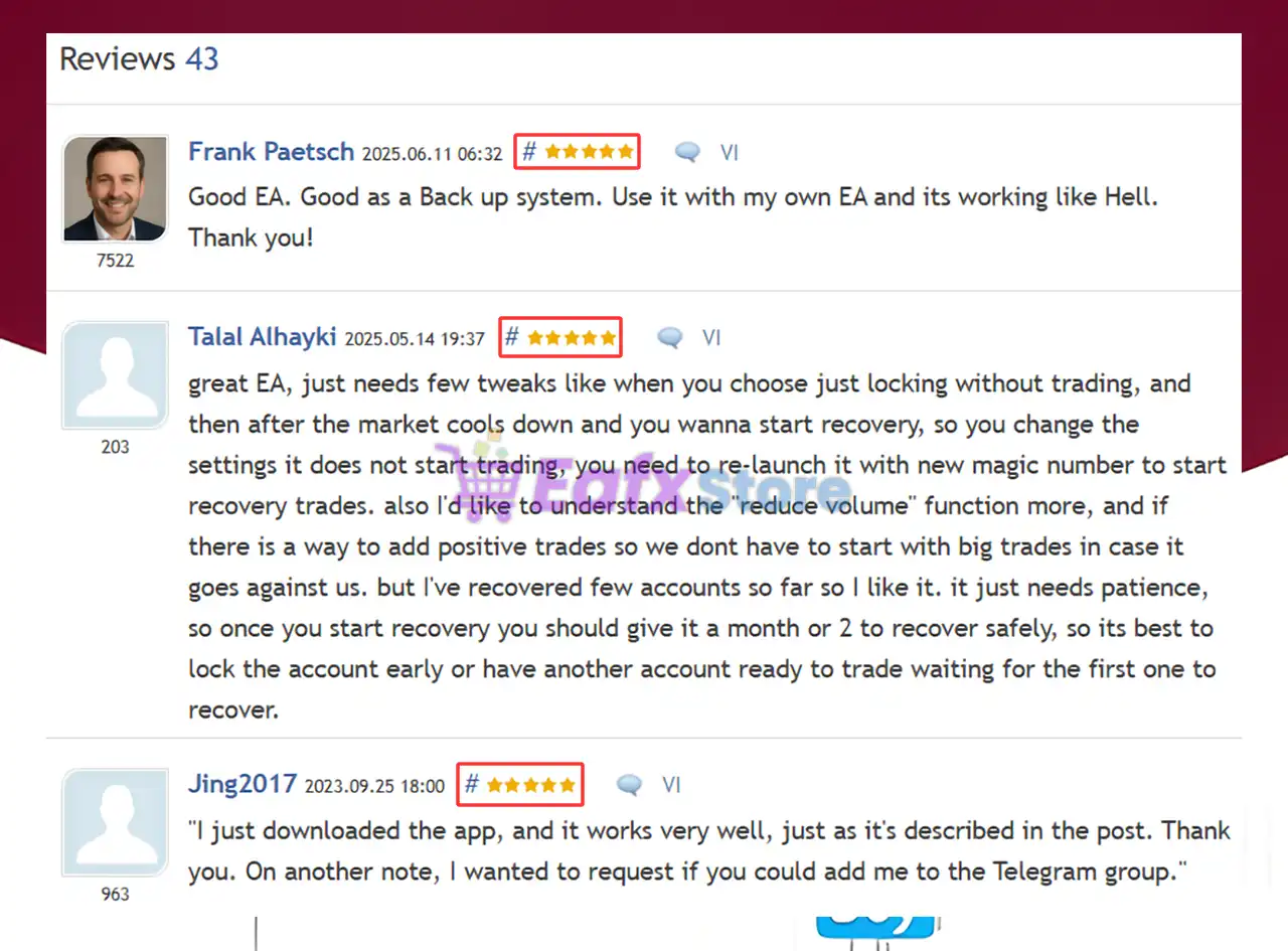 AW Recovery EA MT5 (Latest version) – GroupBuy 4 AW Recovery EA MT5 is rated 5 stars