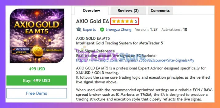 AXIO Gold EA MT5 Review