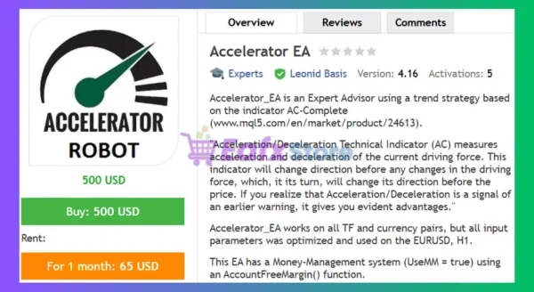Accelerator EA MT4 Review