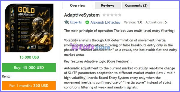 AdaptiveSystem EA MT5 Review