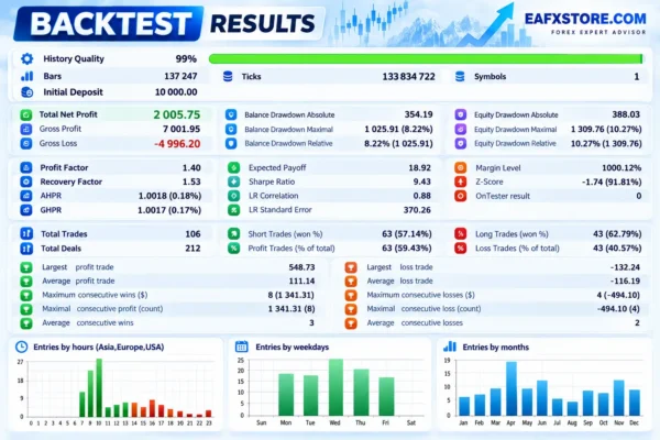 Aegis Sweep Pro MT5 Backtest Results