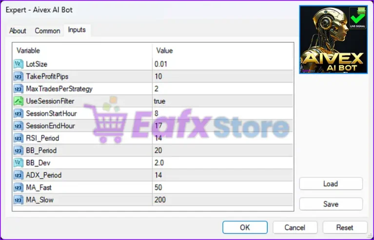 Aivex AI Bot Settings Panel