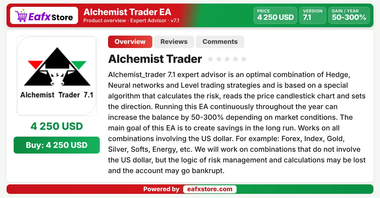 Alchemist Trader EA MT4 (Latest version) - Unlimited 2 Alchemist Trader EA MT4 Review
