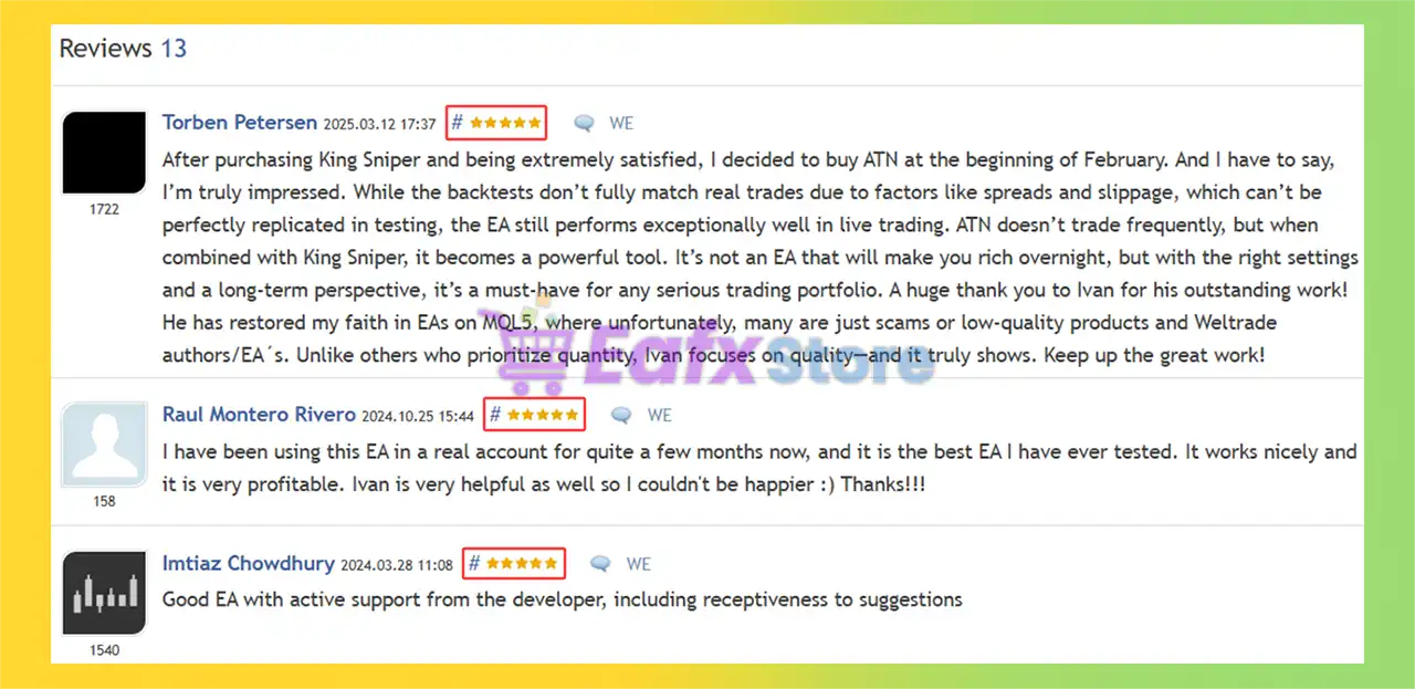AlgoTradingNightEA MT5 + Sets (Latest version) – GroupBuy 7 AlgoTradingNightEA is rated 5 stars by users