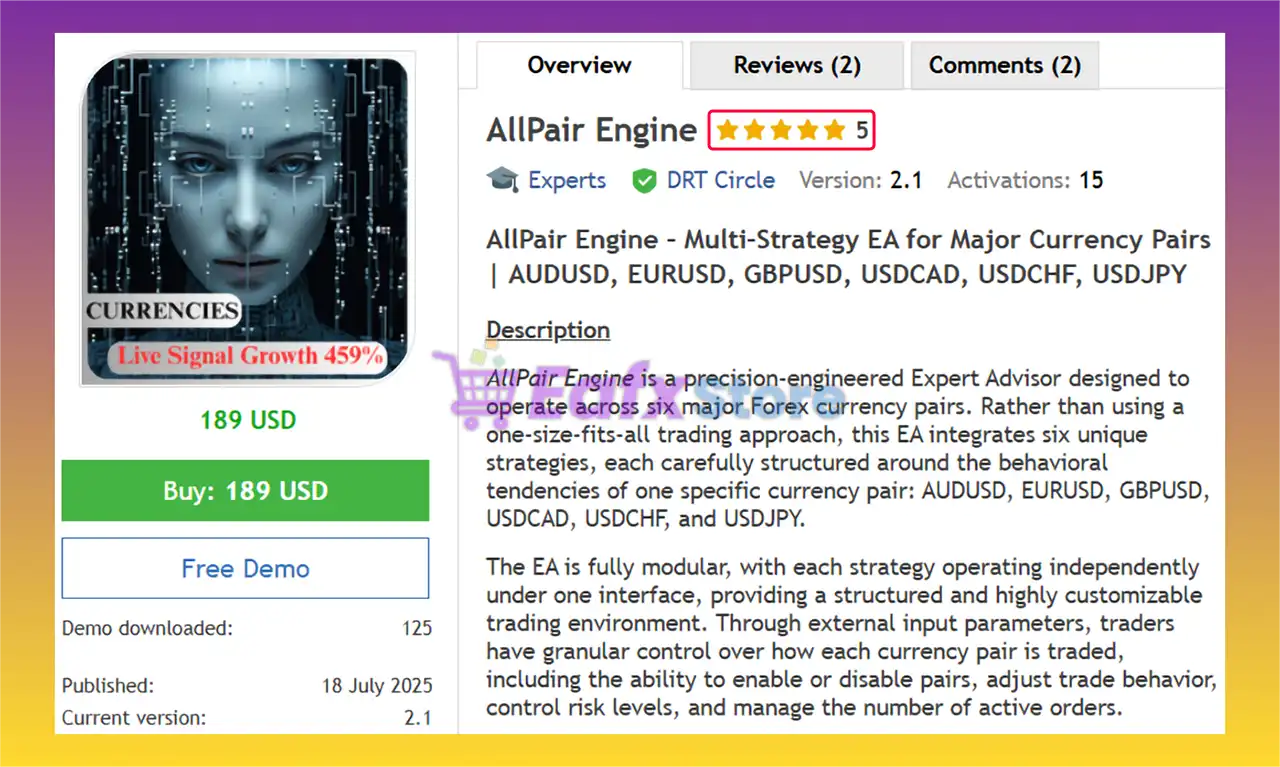 AllPair Engine EA MT5 + SetFiles (Latest version) – GroupBuy 2 AllPair Engine EA MT5 Overview