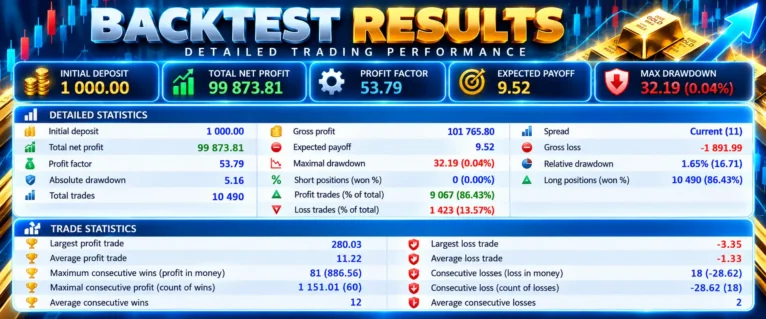 Alpha Compass FX EA MT4 Backtest Results