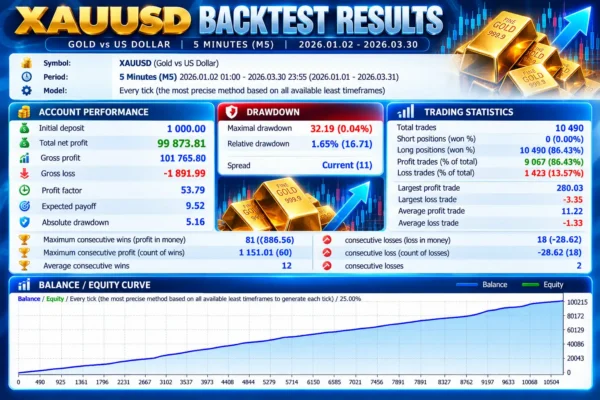 Alpha Compass FX MT4 Backtest Results