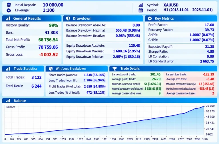 Alpha Trades EA Backtest Results