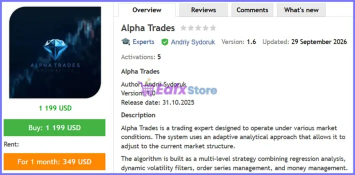 Alpha Trades EA MT5 Review