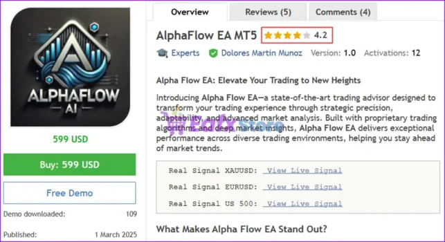 AlphaFlow EA MT5 Overview