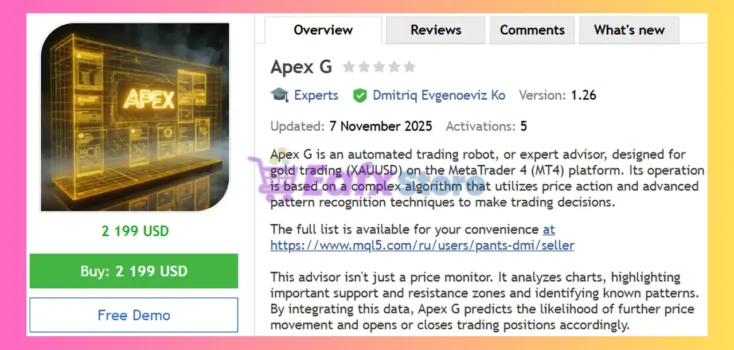 Apex G EA MT4 Review
