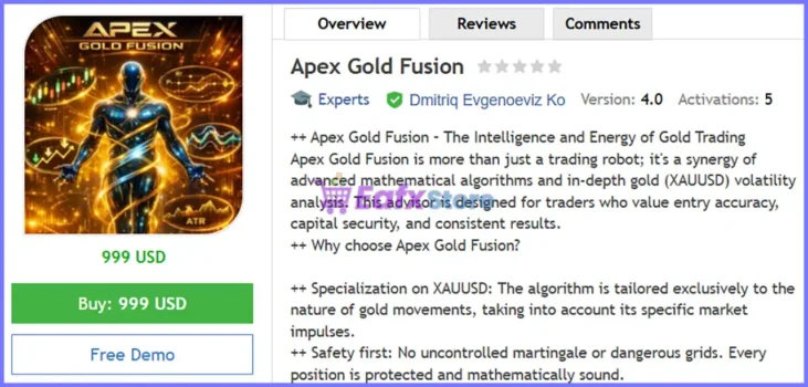 Apex Gold Fusion EA MT5 Review