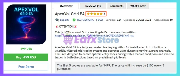 ApexVol Grid EA MT5 Review
