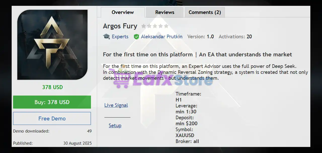 Argos Fury EA MT5 (Latest version) – GroupBuy 2 Argos Fury EA MT5 Overview