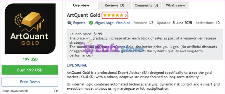 ArtQuant Gold EA MT5 Overview