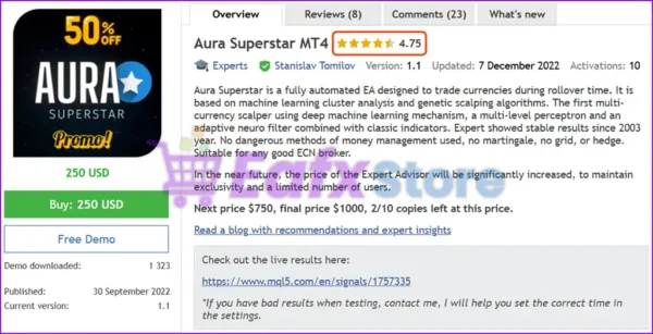 Aura Superstar MT4 Review