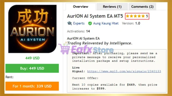 AuriON AI System EA MT5 Review