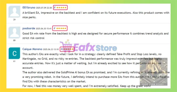 Aurum AI mt5 is rated 5 stars by users