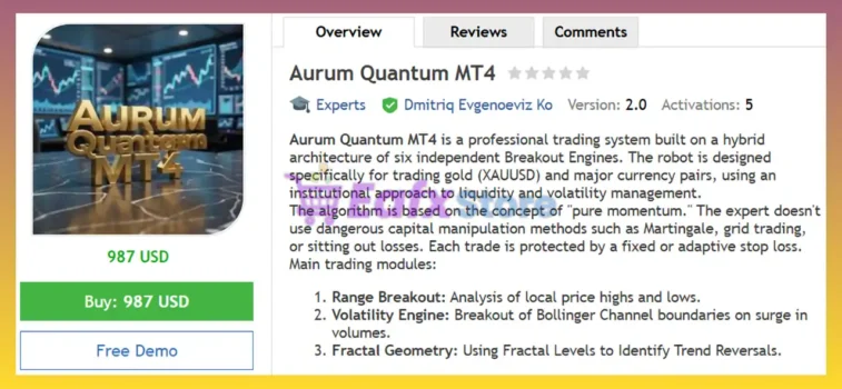 Aurum Quantum MT4 Review