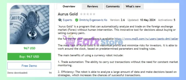 Aurus Gold EA MT4 Review