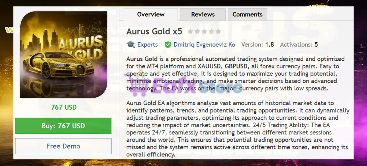 Aurus Gold x5 EA MT4 (Latest version) - Unlimited 2 Aurus Gold x5 MT4 Overview