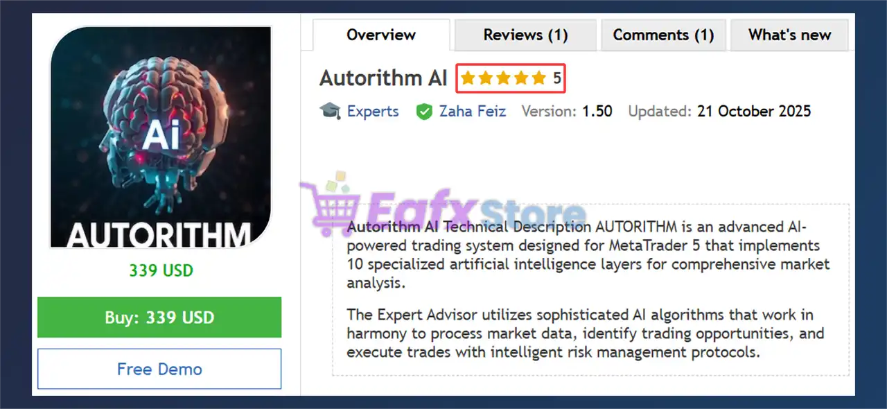 Autorithm AI EA MT5 (Latest version) – GroupBuy 2 Autorithm AI EA Review