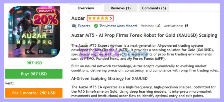 Auzar EA MT5 Review