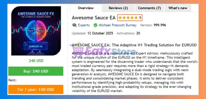 Awesome Sauce EA MT5 Review