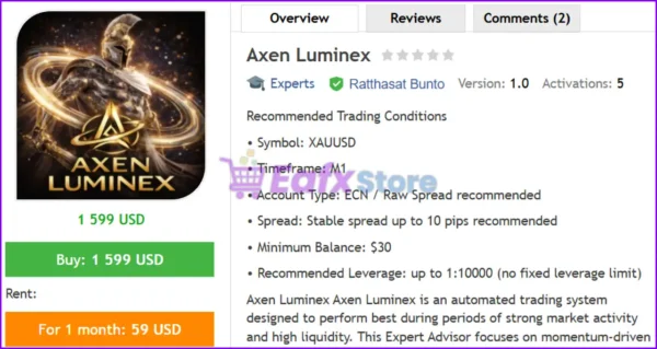 Axen Luminex EA MT5 Review