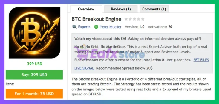 BTC Breakout Engine EA MT5 Review