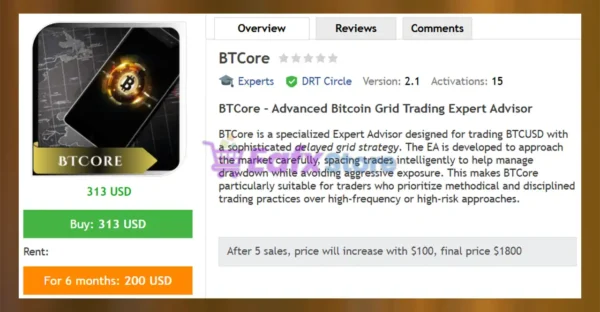 BTCore EA MT5 Review