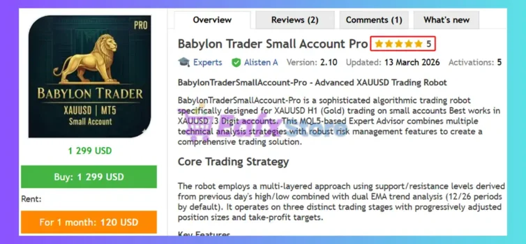Babylon Trader Small Account Pro MT5 Review