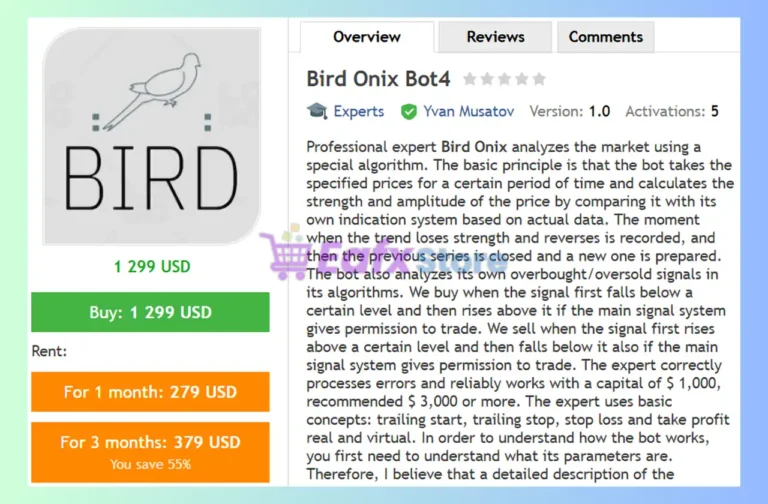 Bird Onix Bot4 EA MT4 Review