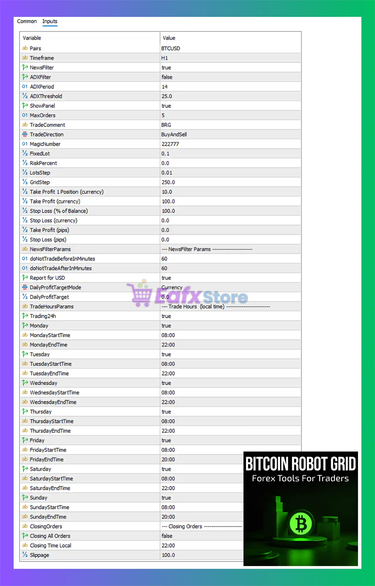 Bitcoin Robot Grid MT5 Settings Review and Analysis 3