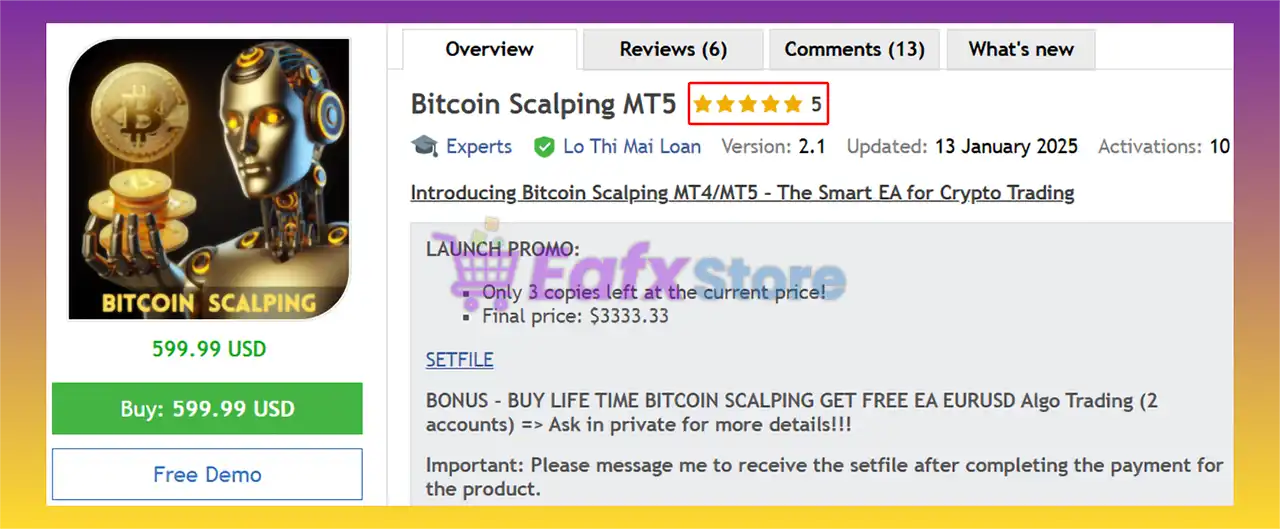 Bitcoin Scalping MT5 + SetFiles (Latest version) – GroupBuy 2 Bitcoin Scalping MT5 Reviews