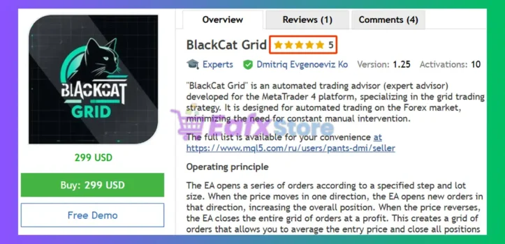 BlackCat Grid EA MT4 Review