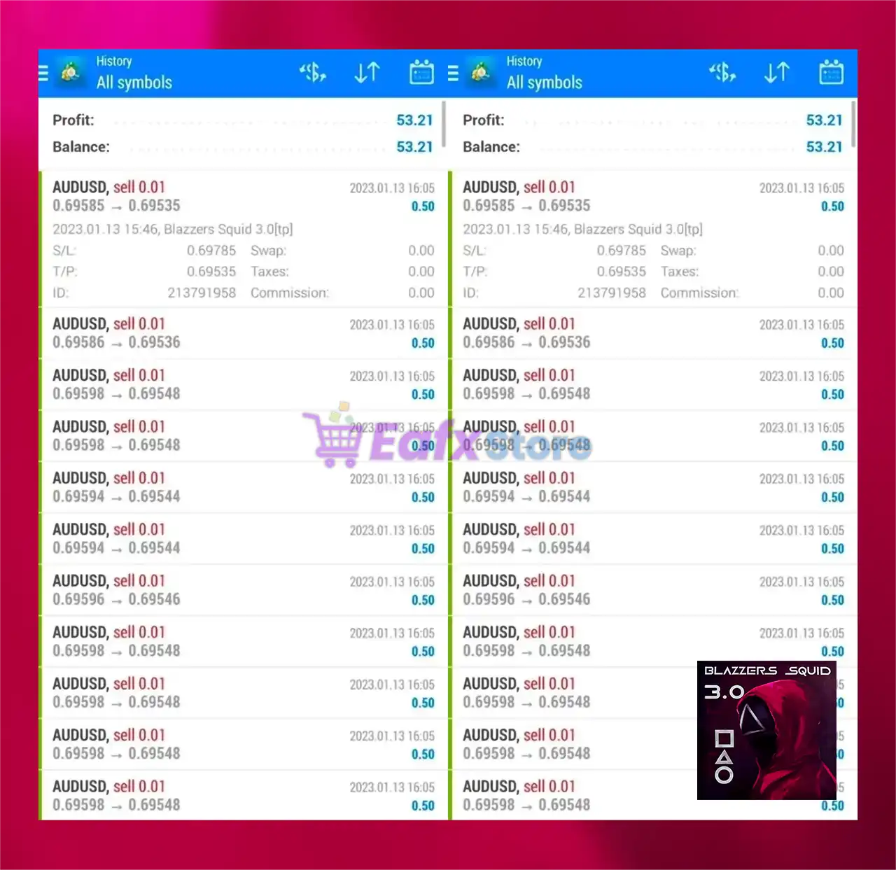 Blazzers Squid MT4 v3.0 (Platform build 1441+) 3 Blazzers Squid EA MT4 Trading Results