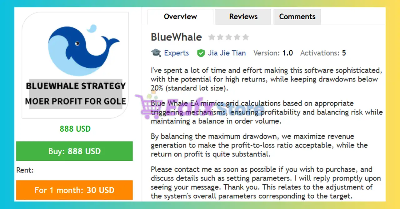 BlueWhale EA MT4 (Latest version) - Unlimited 2 BlueWhale EA MT4 Review
