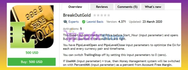 BreakOutGold EA MT4 Review