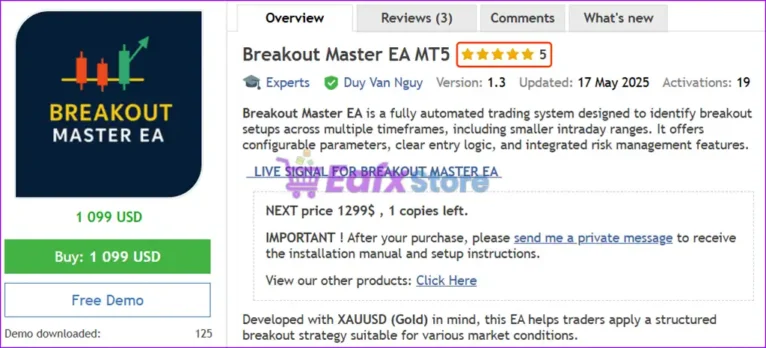 Breakout Master EA MT5 Overview