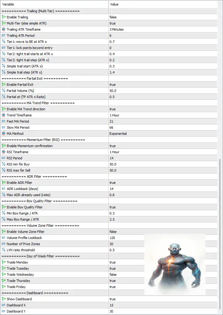 BreakoutPulse MT5 EA Settings Panel