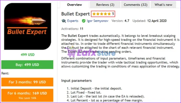 Bullet Expert MT4 Overview