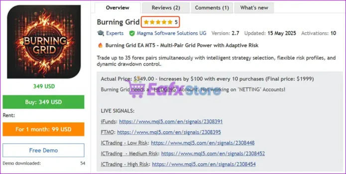 Burning Grid EA Overview
