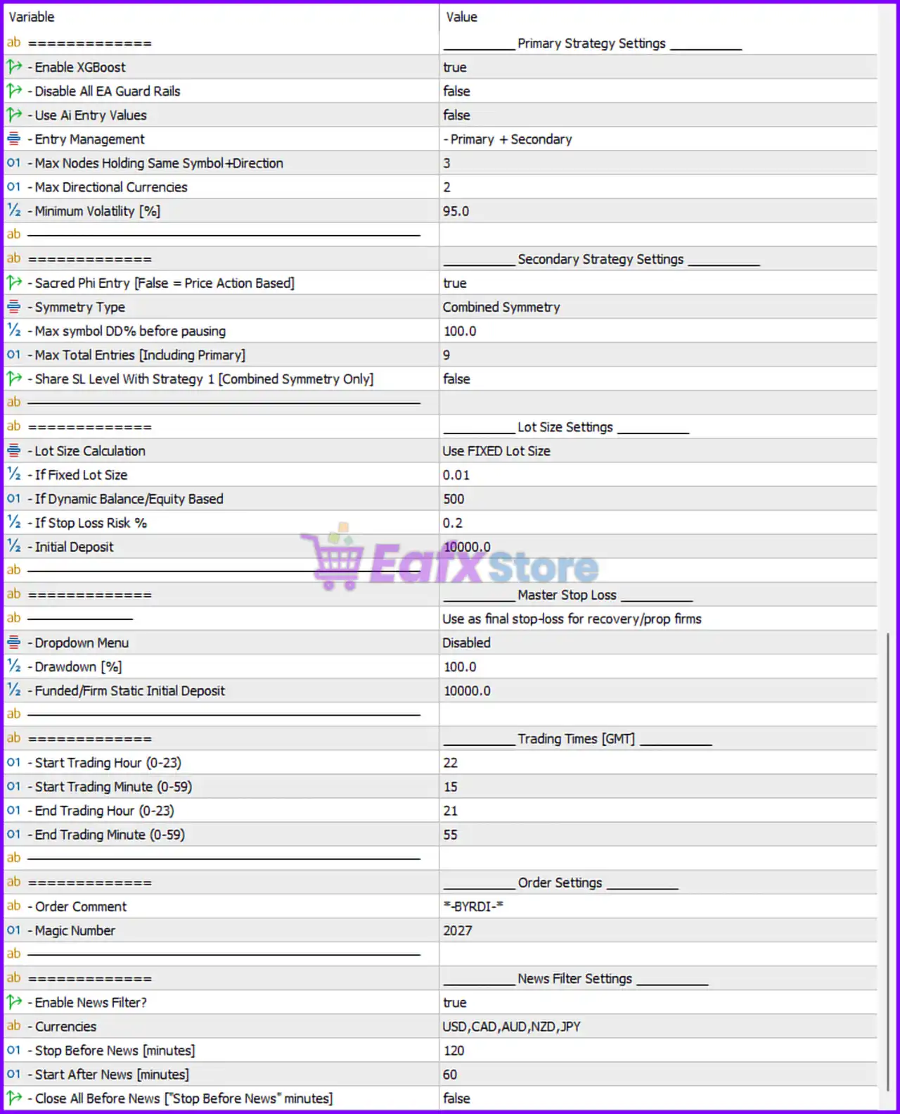 Byrdi EA Settings Panel