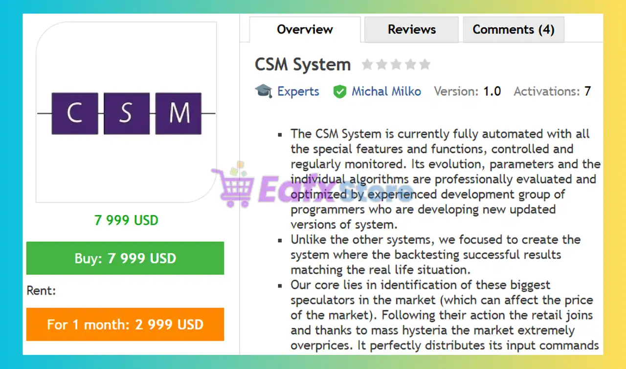 CSM System EA MT4 (Latest version) - Unlimited 2 CSM System EA MT4 Review
