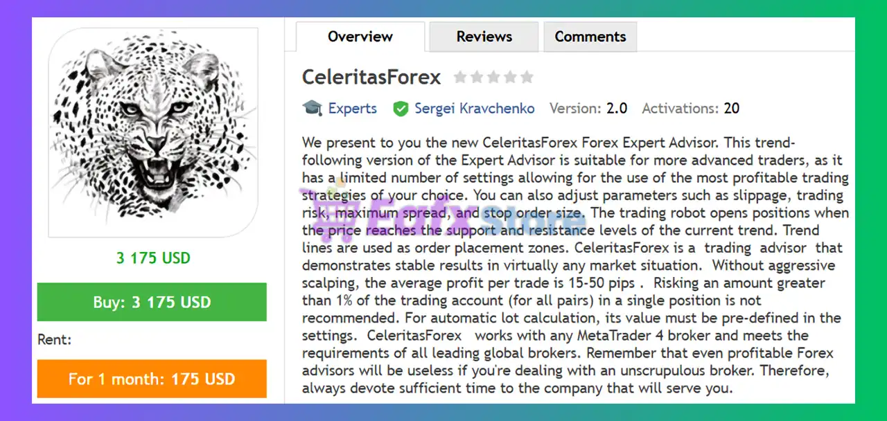 CeleritasForex EA MT4 (Latest version) - Unlimited 2 CeleritasForex EA MT4 Review